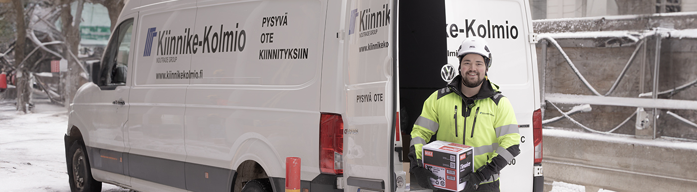 Kiinnike-Kolmio pakettiauto ja tavarankuljettaja