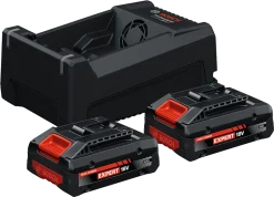 AKKU/LATAUSPAKETTI EXPERT 2X EXBA18V-40 4.0AH + GAL 12V/18V-80 PIKALATAUSLAITE