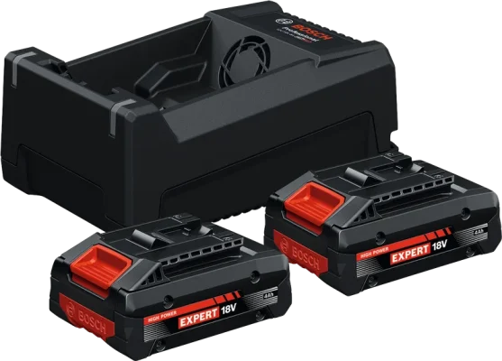 AKKU/LATAUSPAKETTI EXPERT 2X EXBA18V-40 4.0AH + GAL 12V/18V-80 PIKALATAUSLAITE